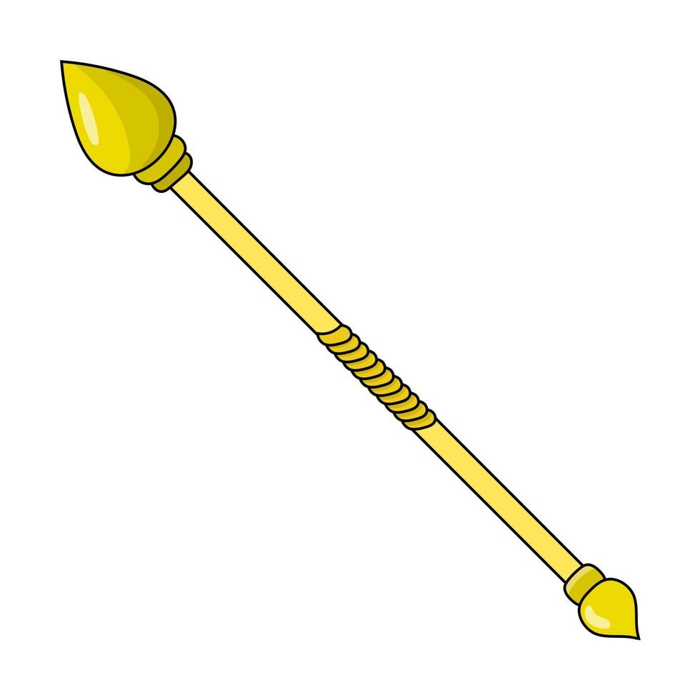 Magic Staff isolated on white background. Wizard Items. Vector Illustration for Your Design, Game, Card, Web.