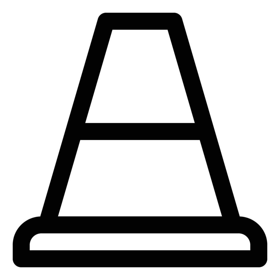Construction Themed Line Style Cone Icon vector