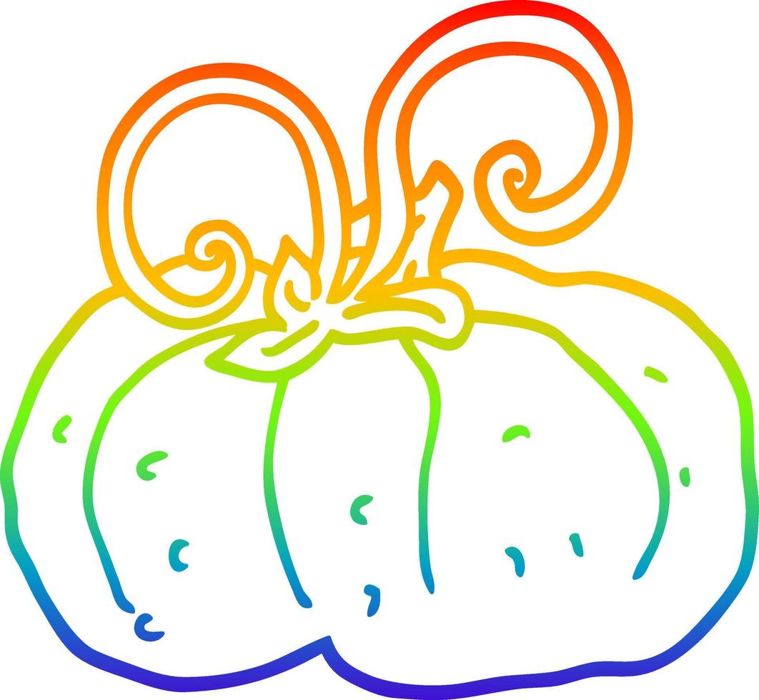 rainbow gradient line drawing cartoon winter squash vector