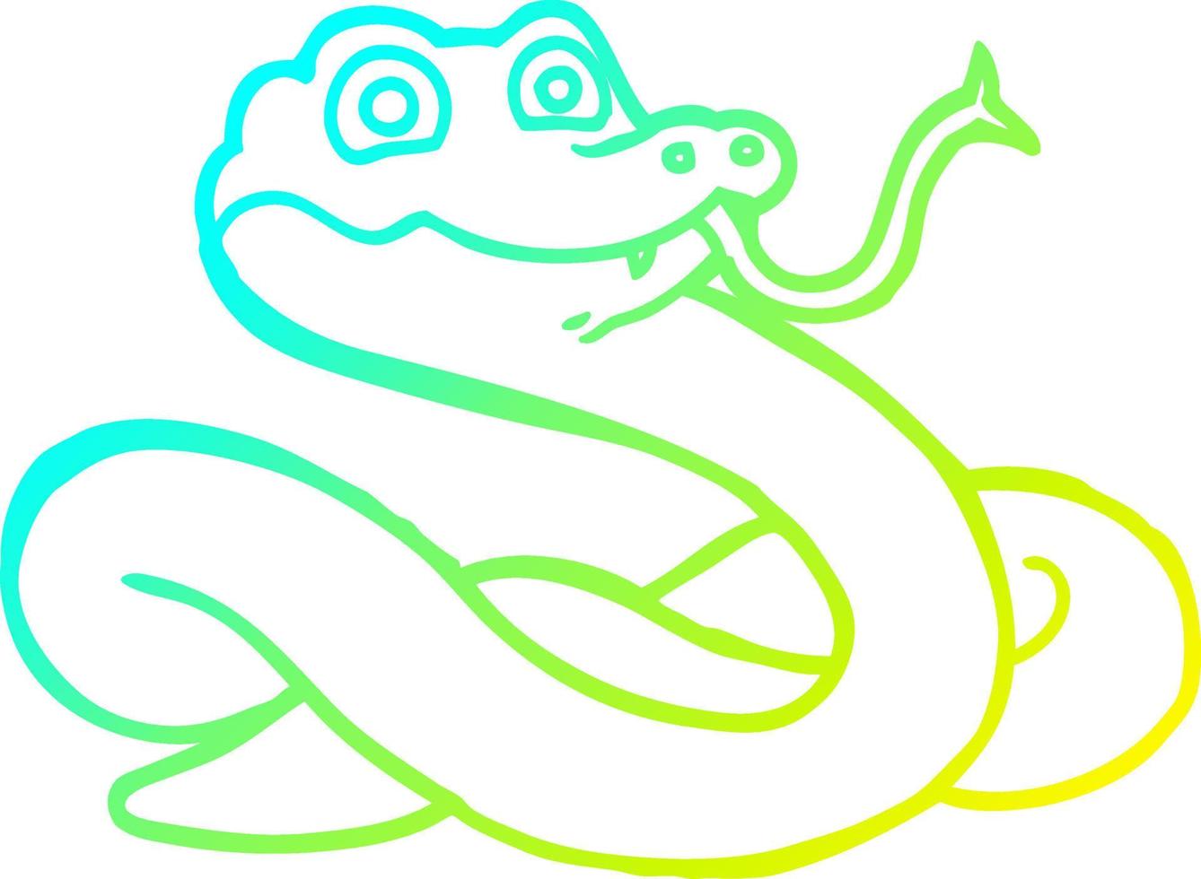 cold gradient line drawing cartoon snake vector
