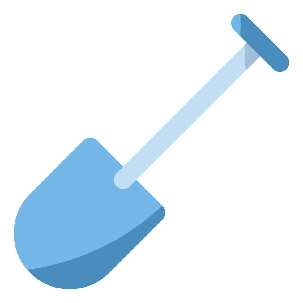 Snow Themed Flat Style Snow Shovel Icon vector