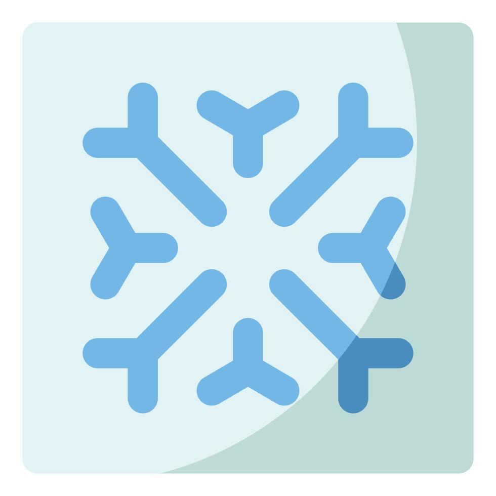 Snow Themed Flat Style Snowflake Icon vector
