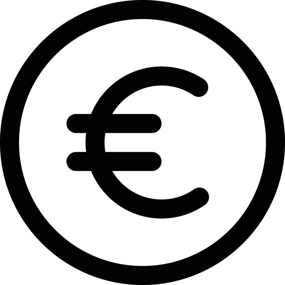 icono de euro de estilo de línea temática de dinero vector