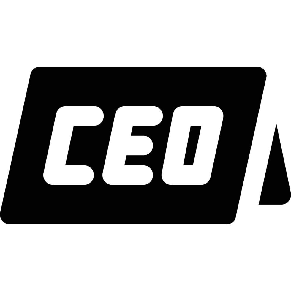Solid Style CEO Name Plate Icon 10506514 Vector Art at Vecteezy