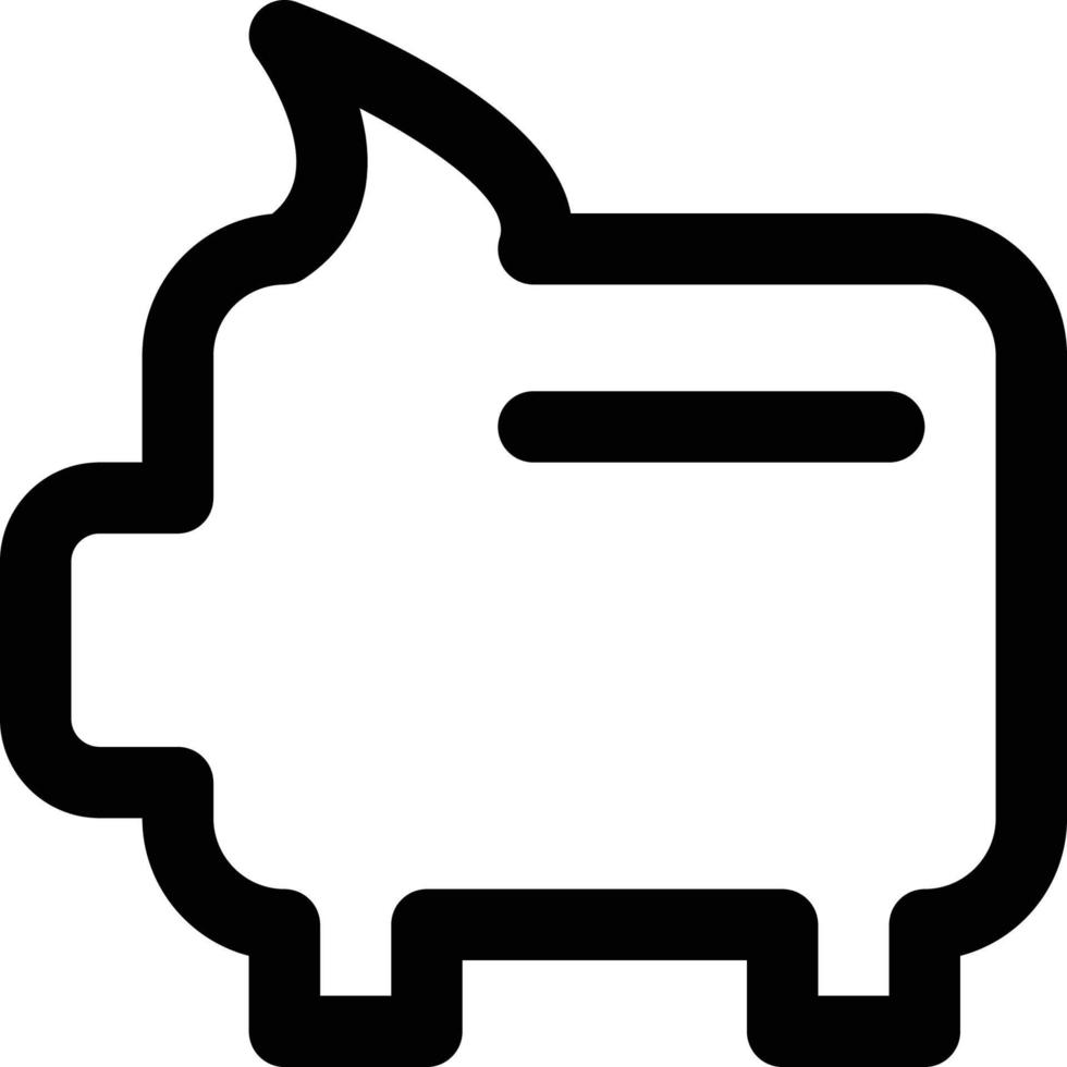 Money Themed Line Style Piggy Bank Icon vector