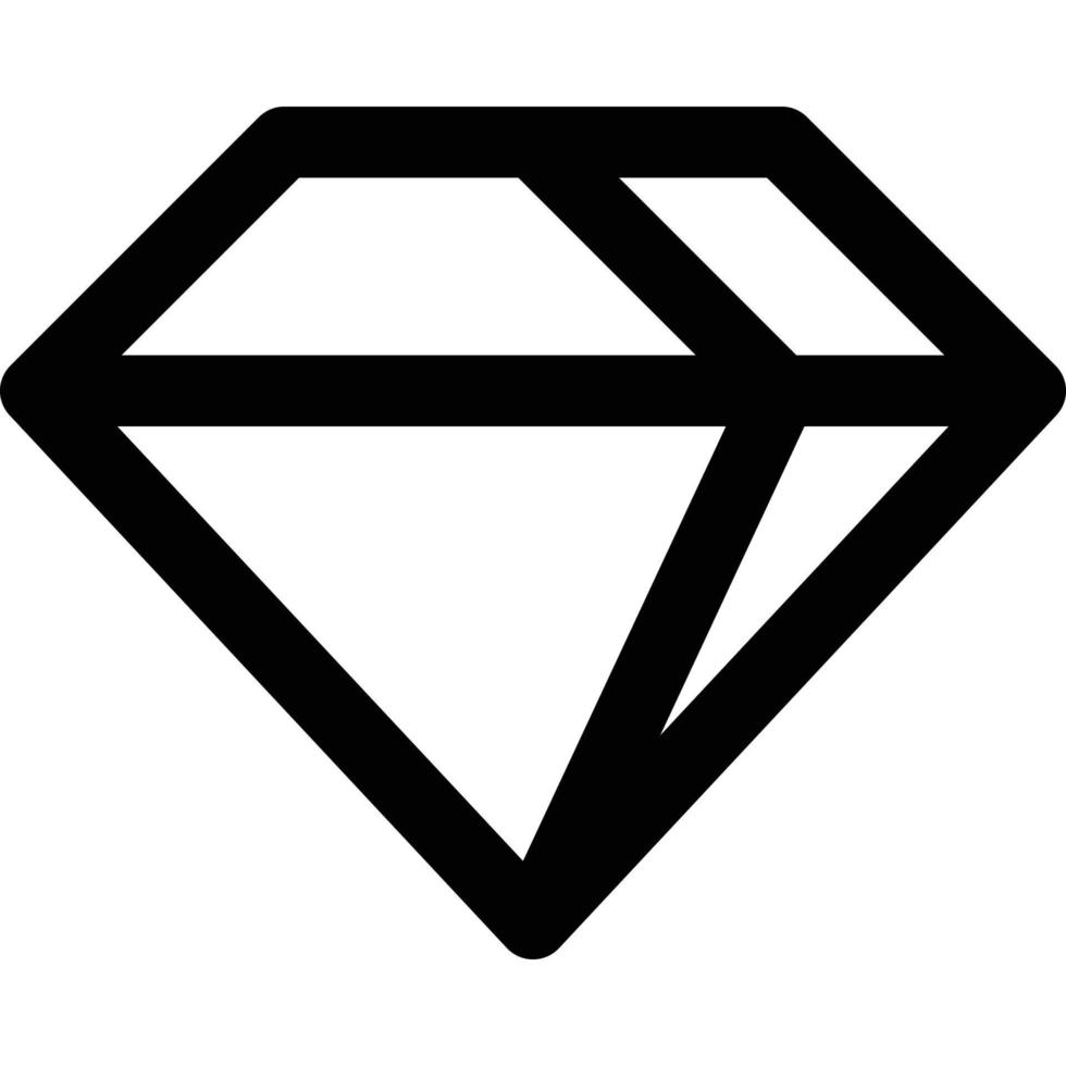 Money Themed Line Style Diamond Icon vector