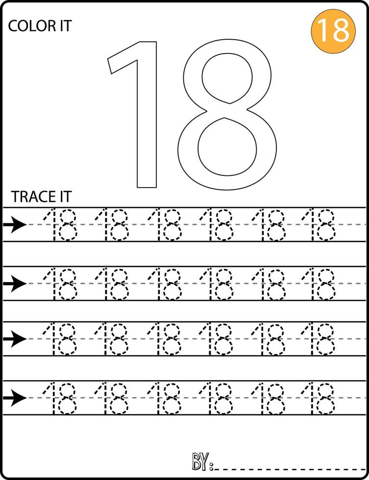 Handwriting Numbers tracing pages for writing numbers Learning numbers, Numbers tracing worksheet for kindergarten vector