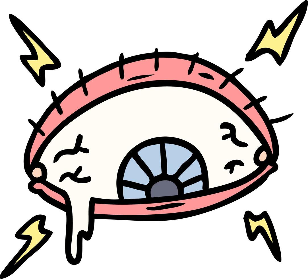 cartoon doodle of an enraged eye vector