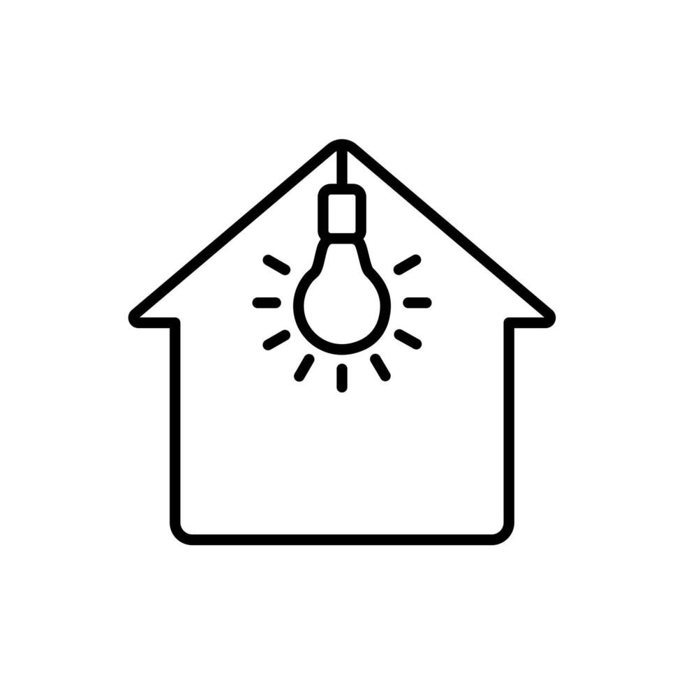 home with lamp icon vector