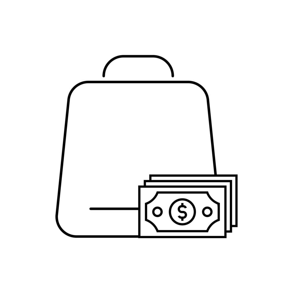shopping bag with money icon vector