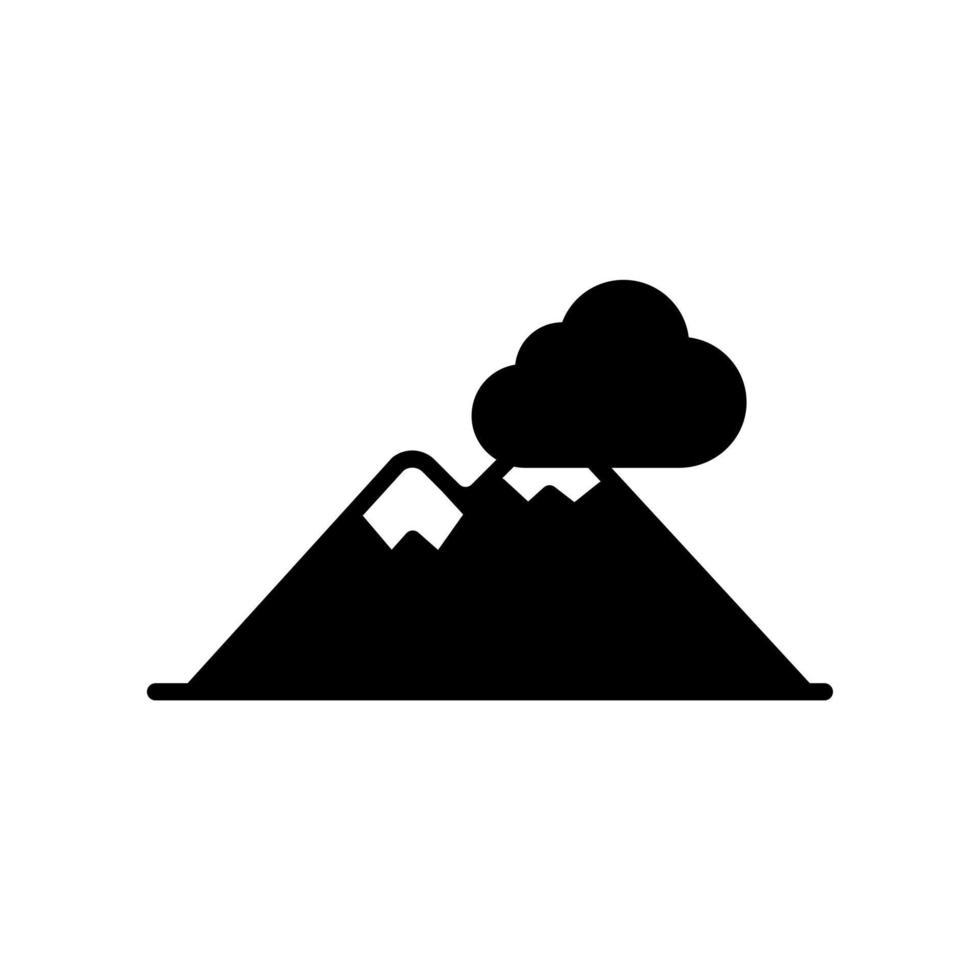 mountain with a cloud icon vector