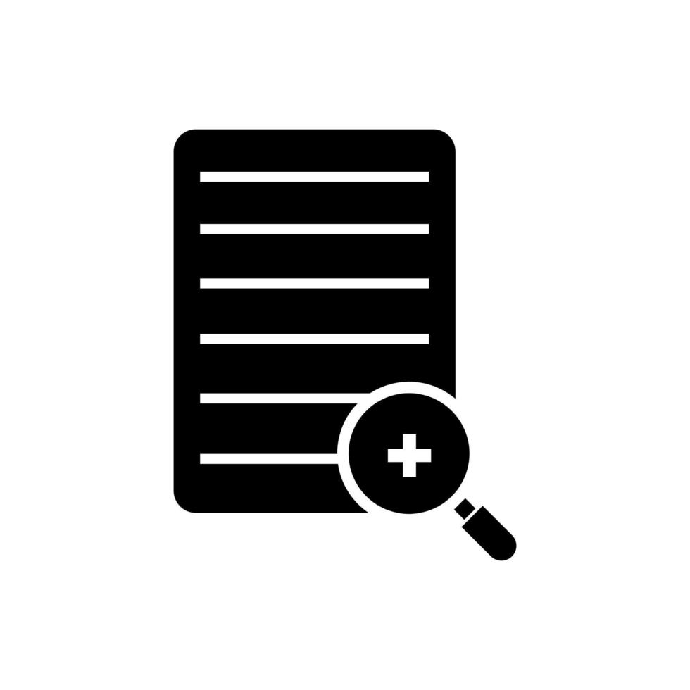 document with zoom icon vector