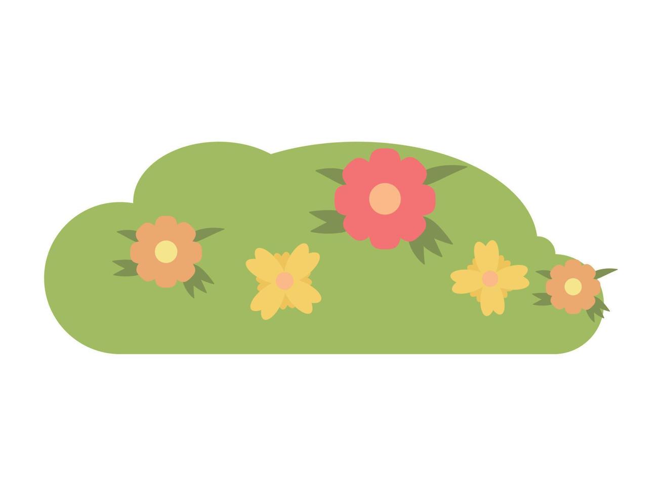 bush with flowers garden vector