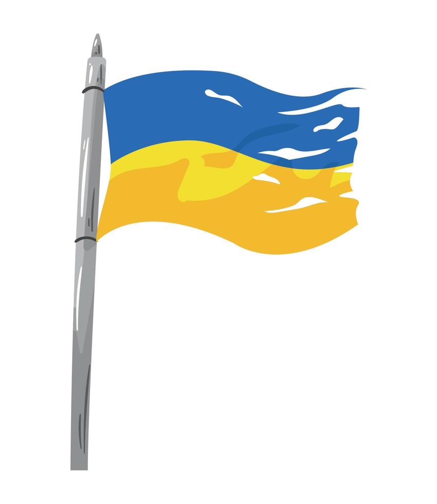 Ukraine flag torn vector