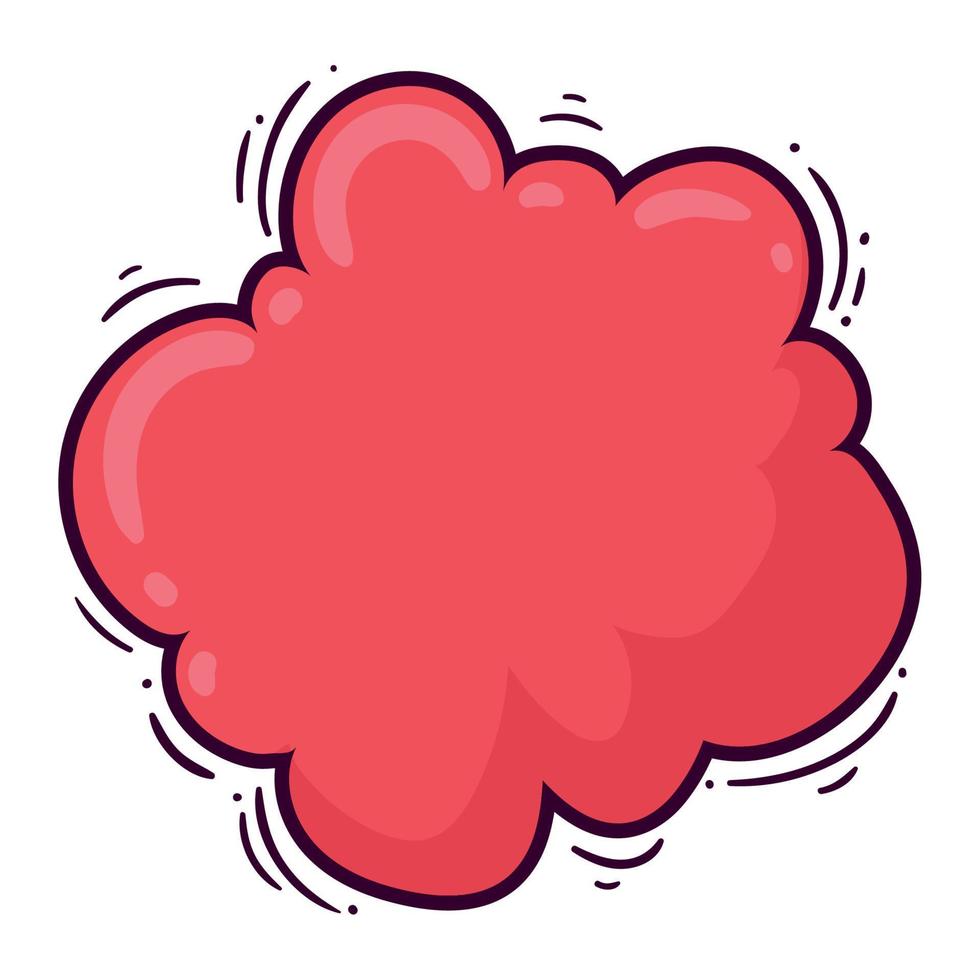 nube cómica color rojo vector