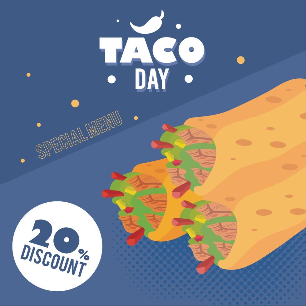 taco day special menu vector