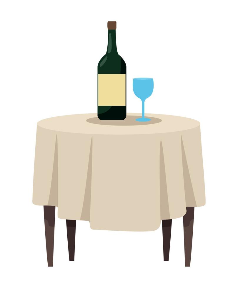 restaurant table with wine vector