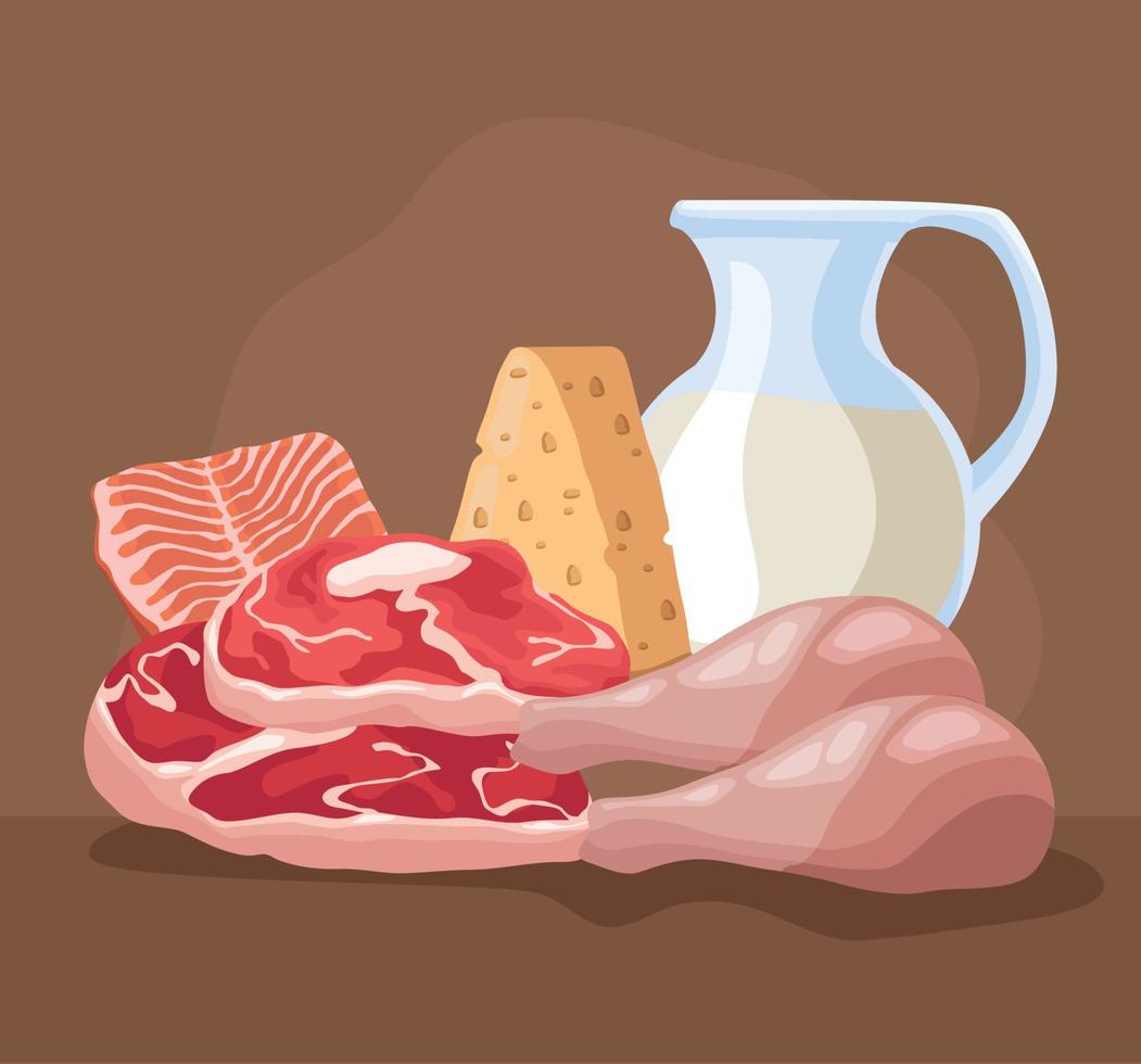 fresh proteins menu vector