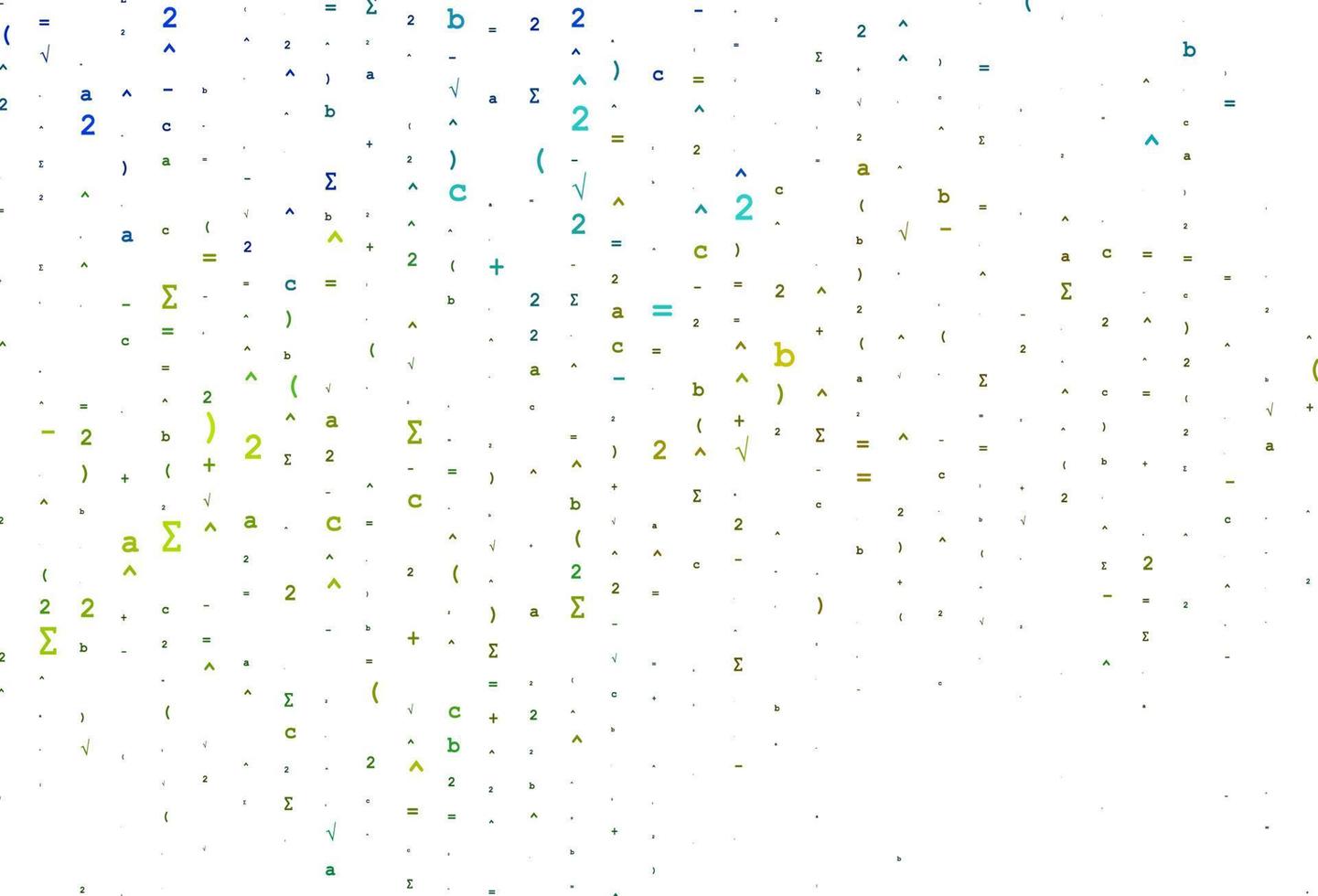 Light Blue, Yellow vector cover with math elements.