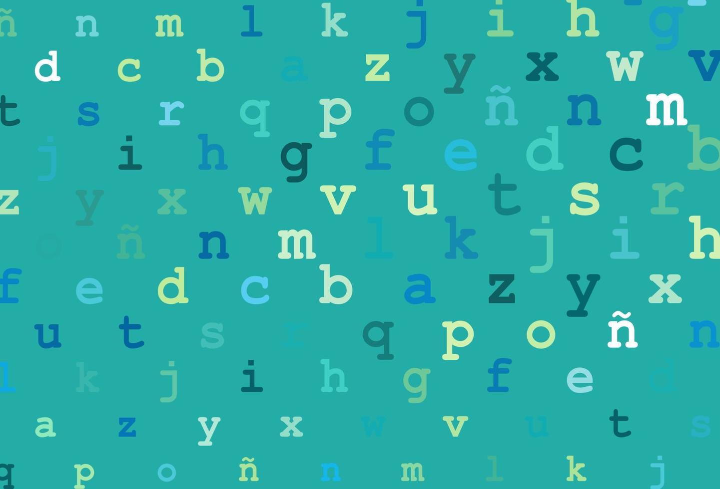 Light blue, yellow vector pattern with ABC symbols.