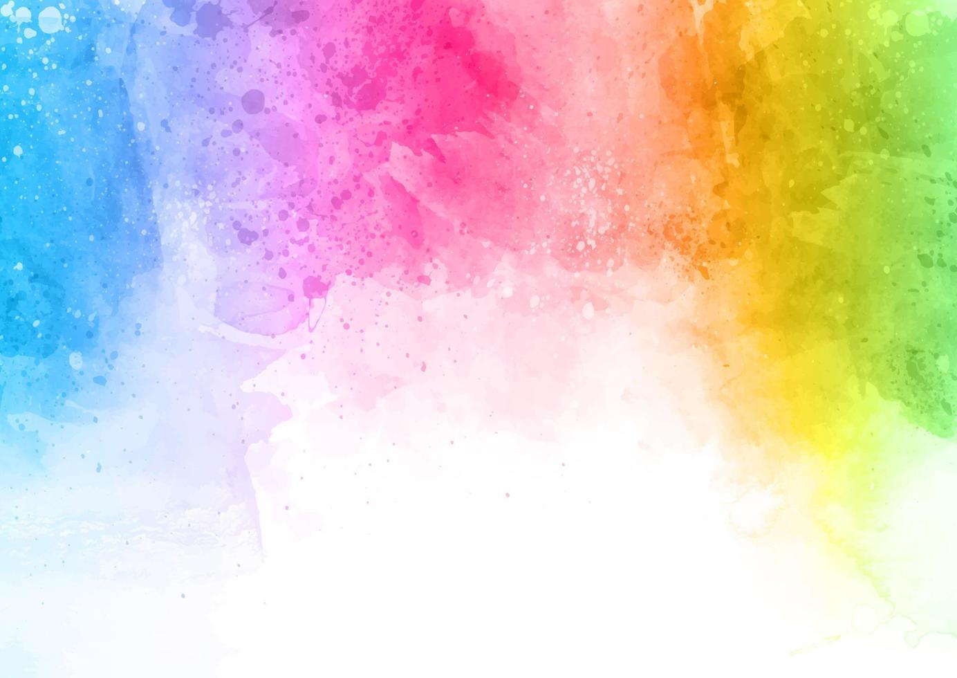 Rainbow coloured watercolour texture background vector