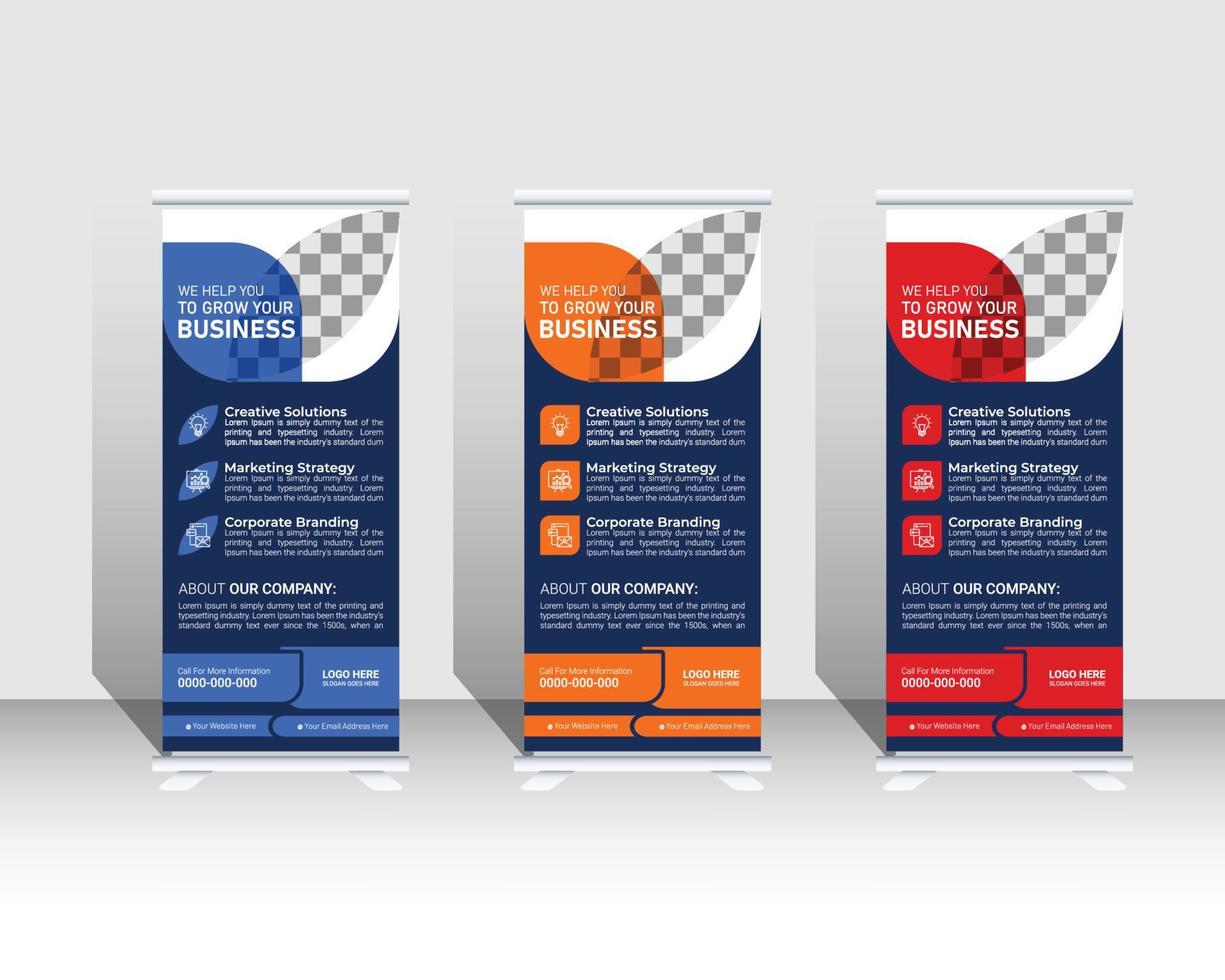 Business roll up banner standee banner template for promotion vector