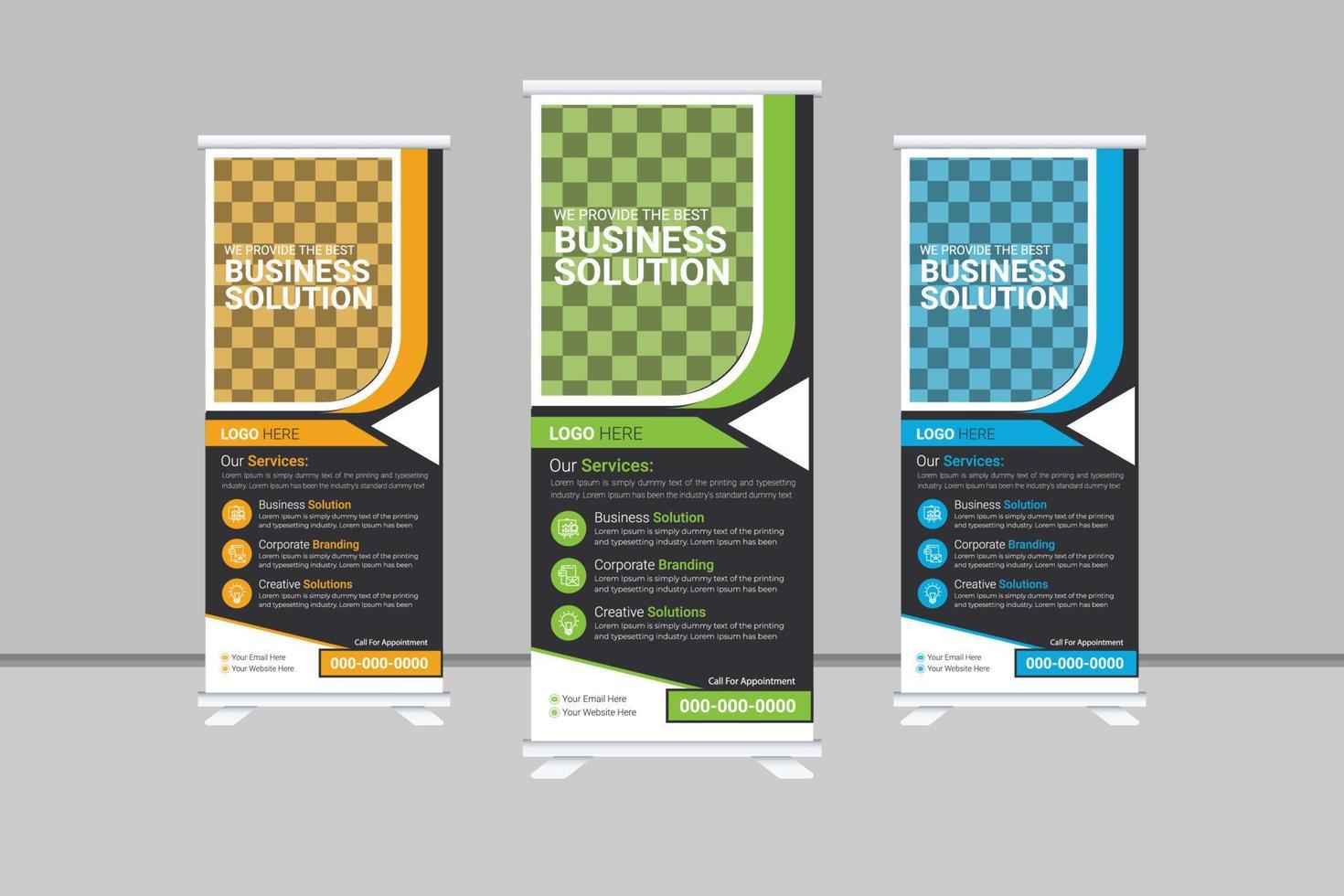 corporate business roll up banner signage standee template unique design vector