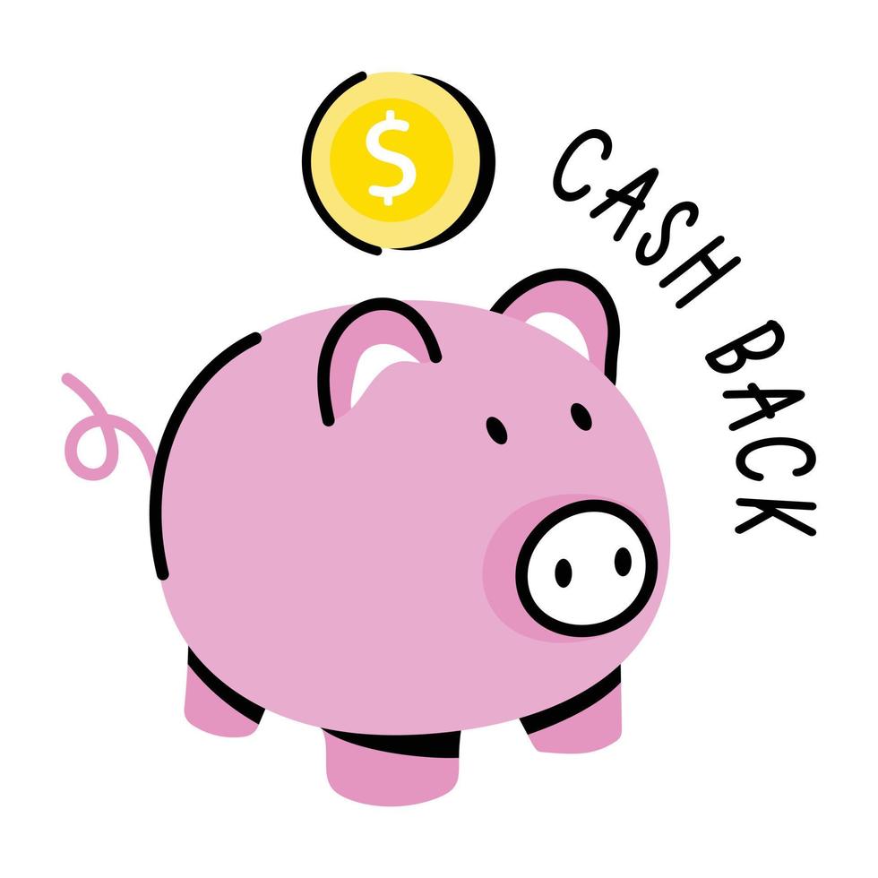 Check this flat sticker of piggy bank vector