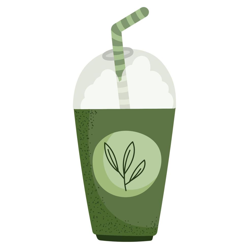 matcha tea cup vector