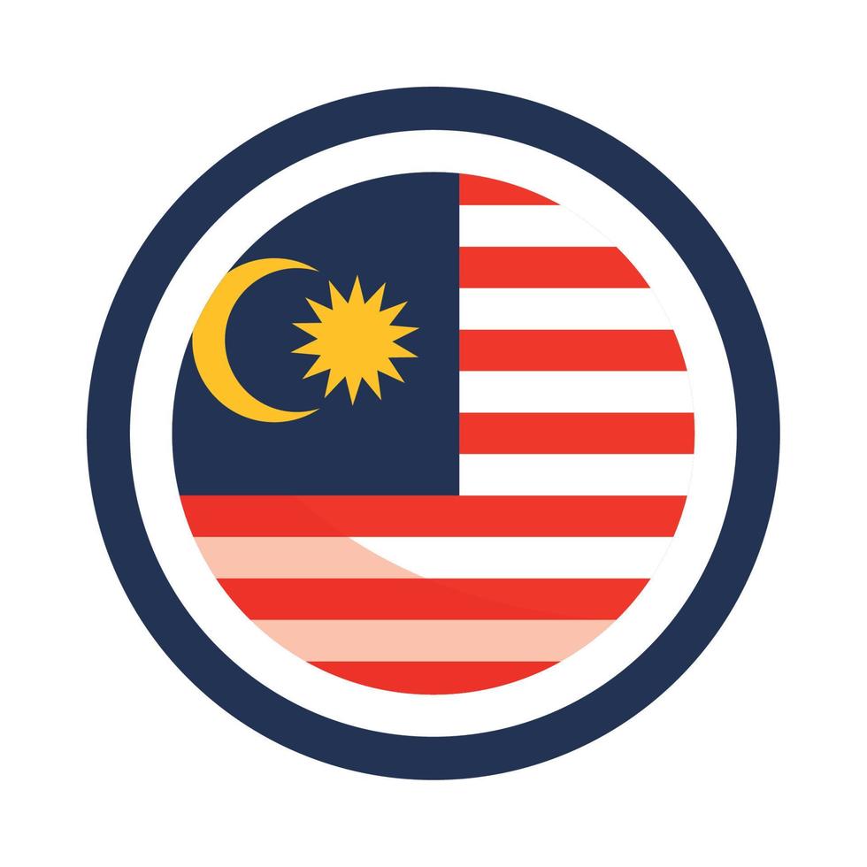 malaysia flag button vector