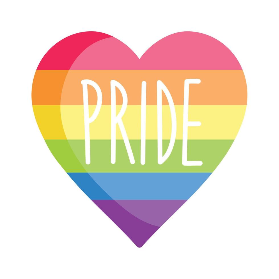 LGBTQ pride heart with rainbow vector