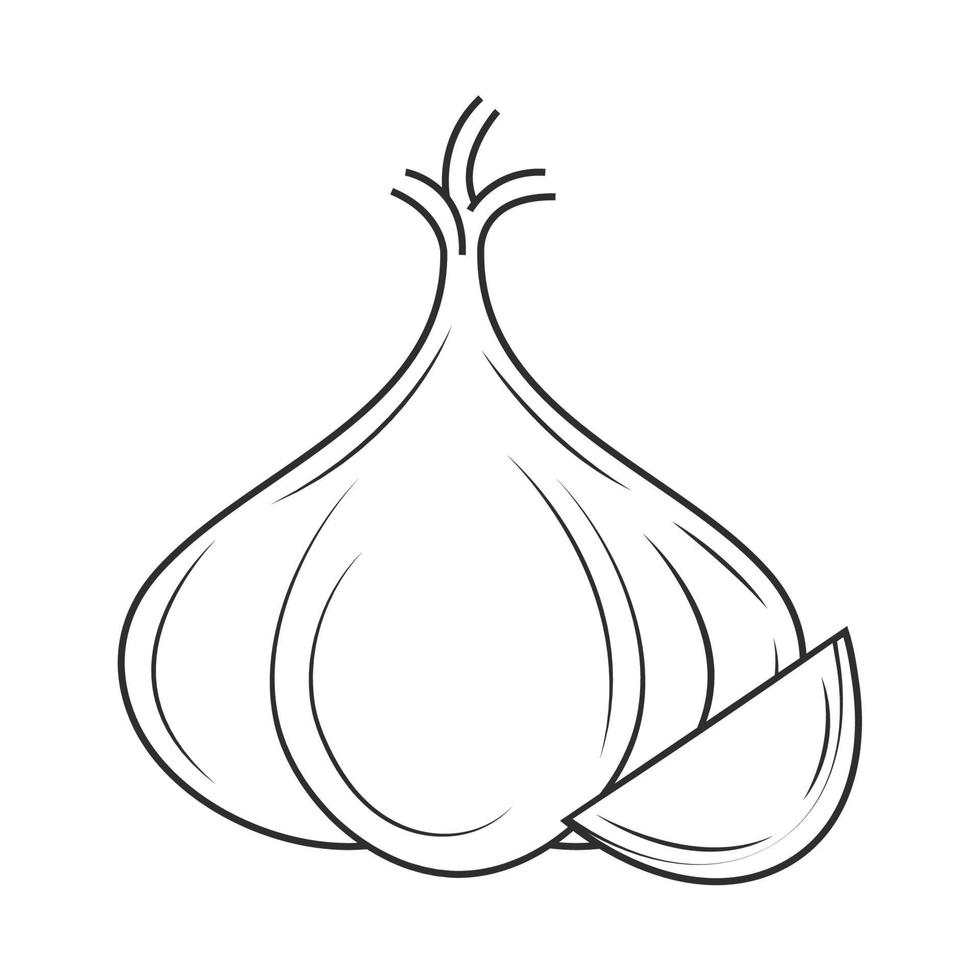 garlic sketch icon vector