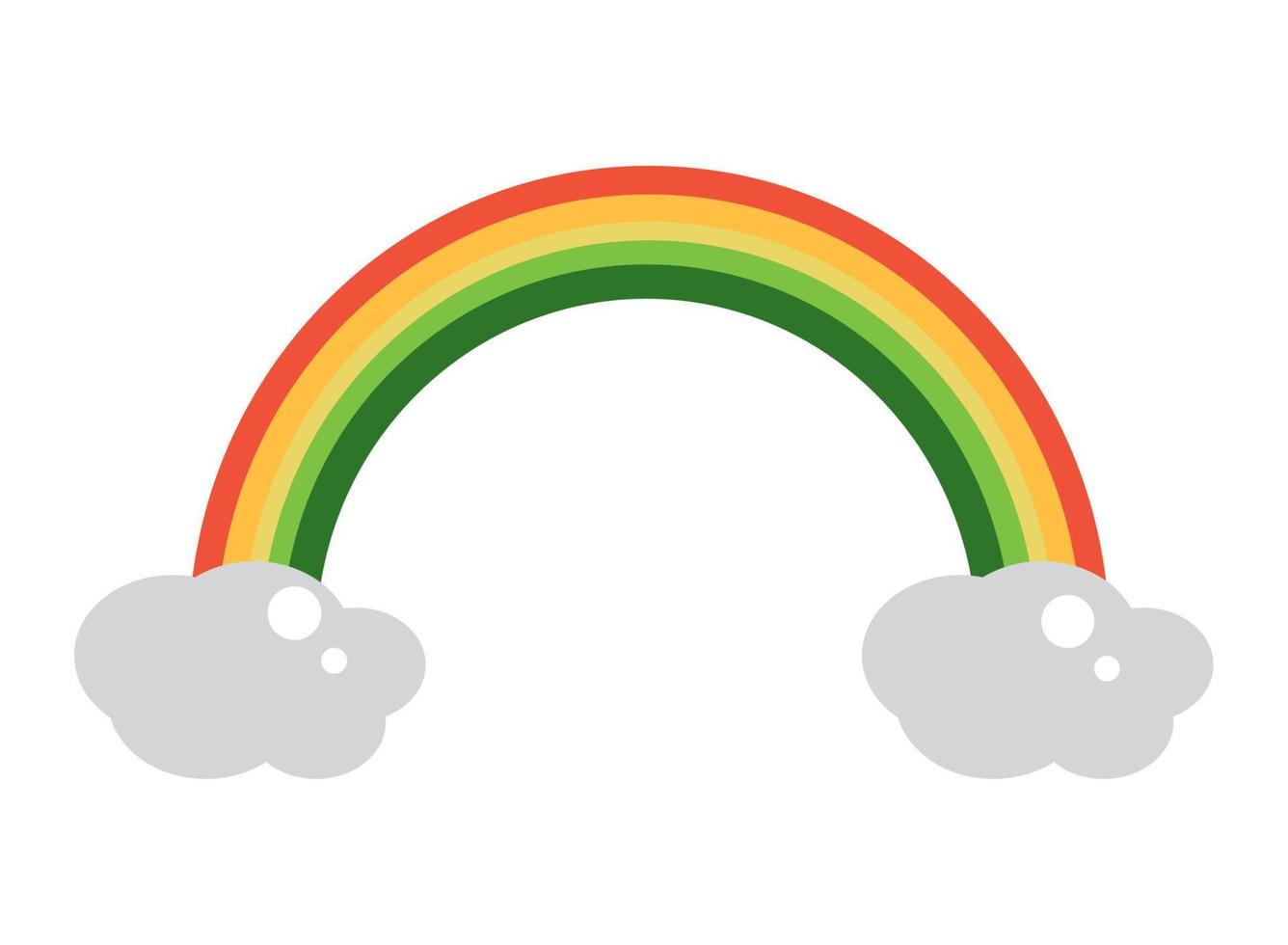 rainbow and clouds vector