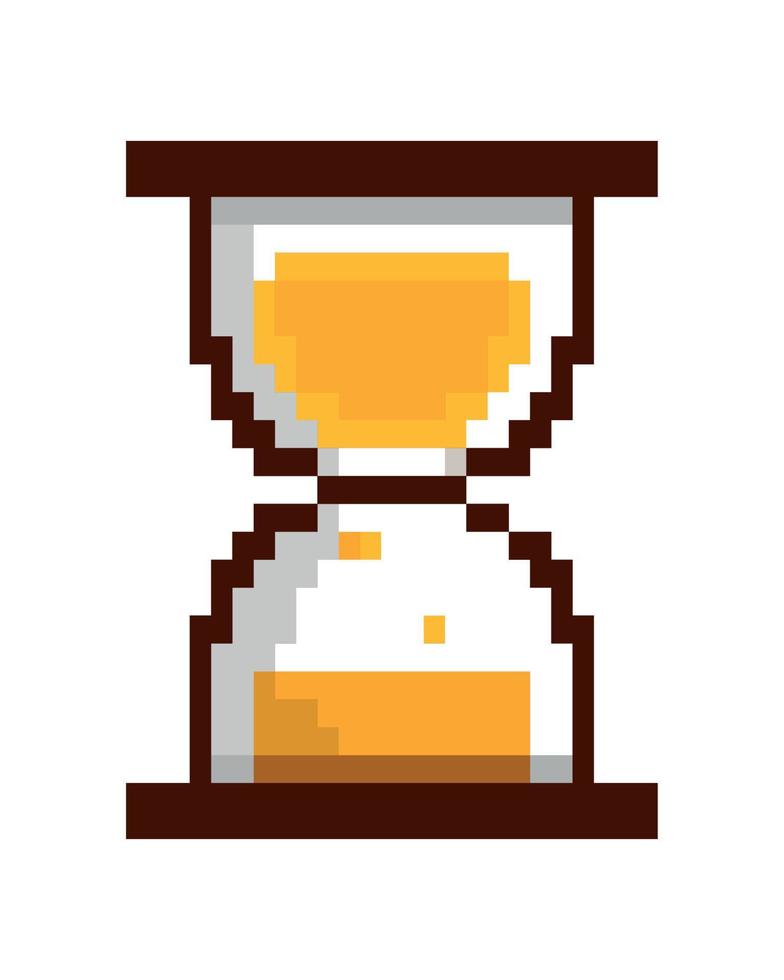 hourglass time pixel vector