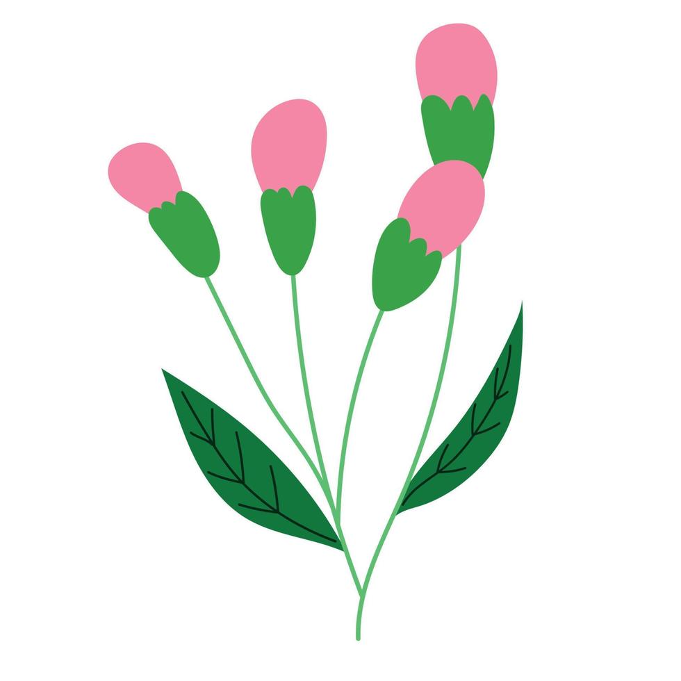flores naturaleza icono plano vector