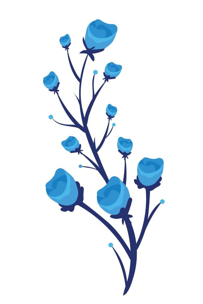 manojo de flores azules vector