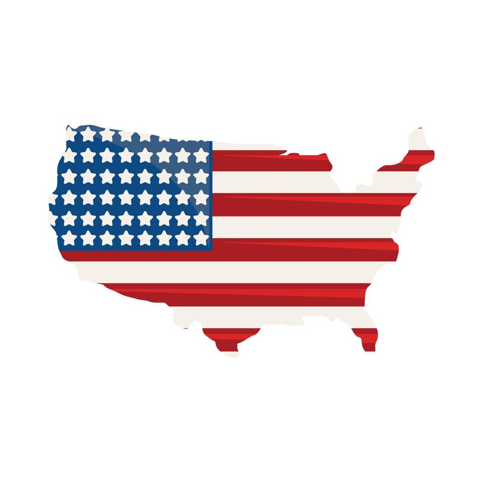 USA map with flag vector