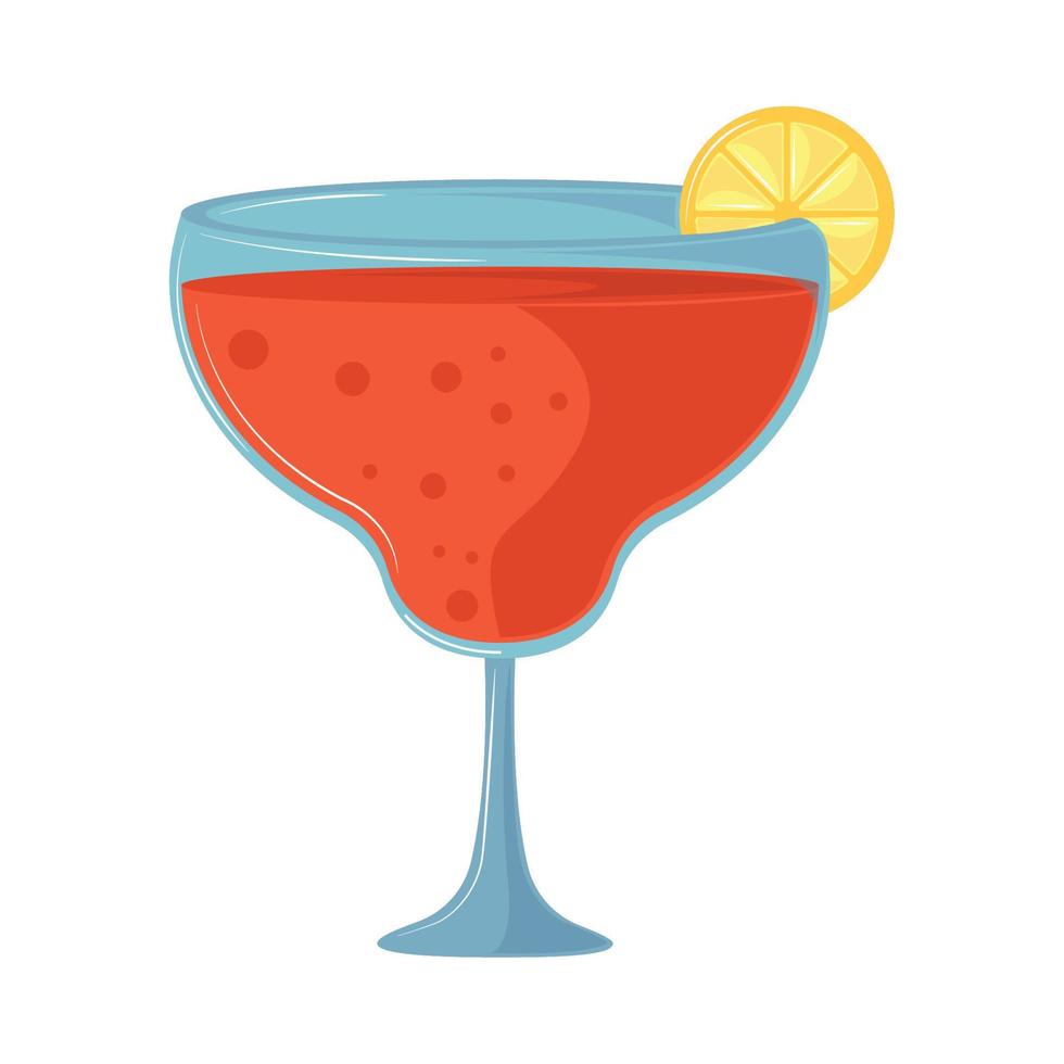cocktail with lime vector