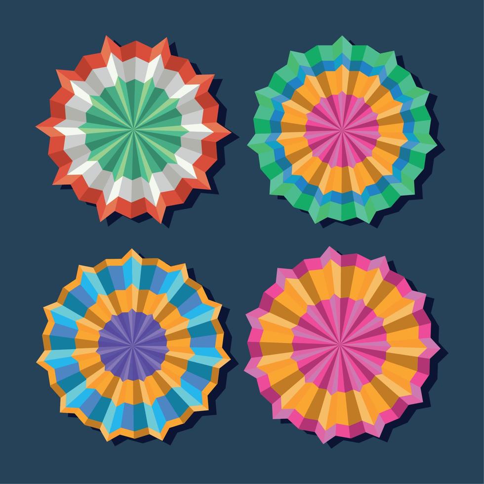 set of mexican paper folding vector