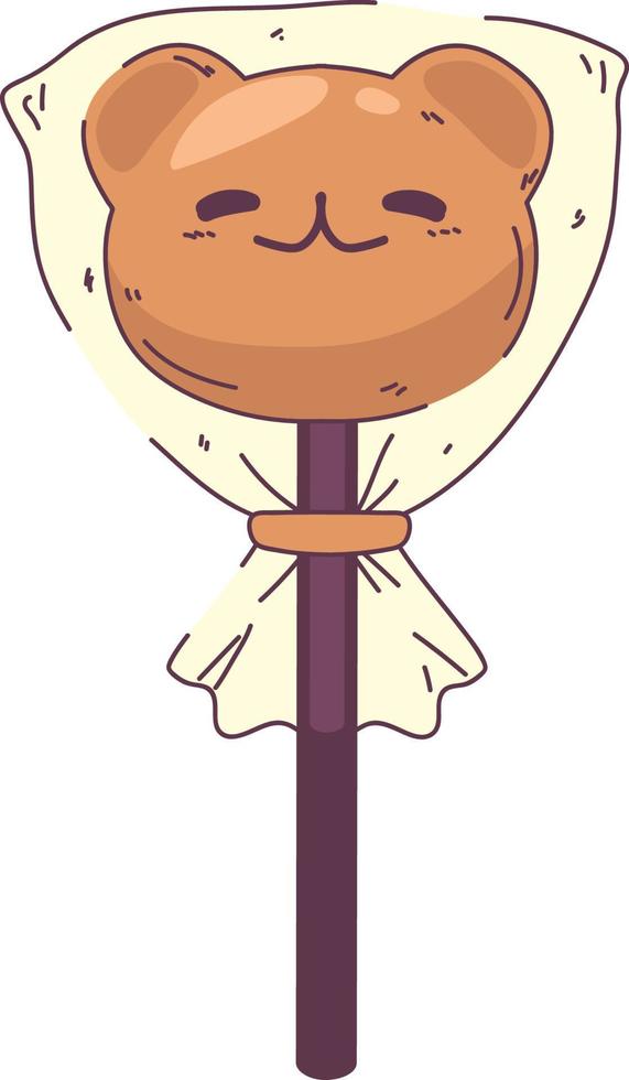 kawaii candy bear vector