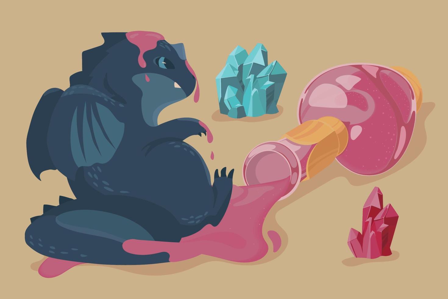 dragon and potion vector