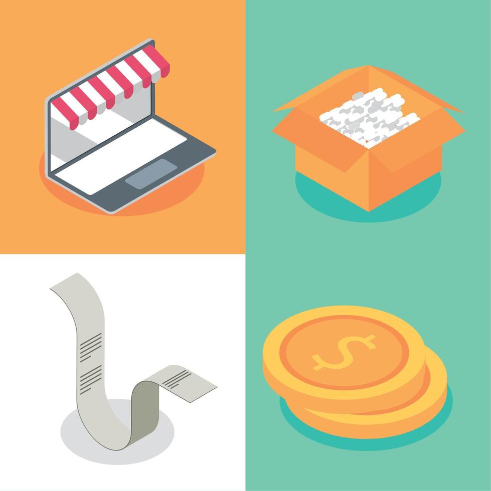 online shopping icons vector