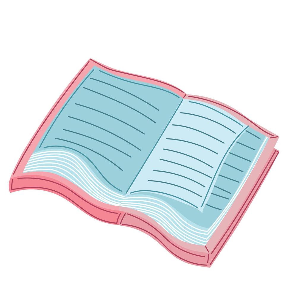 open textbook cartoon vector