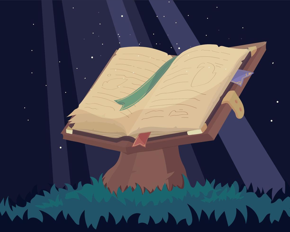alchemy book cartoon vector