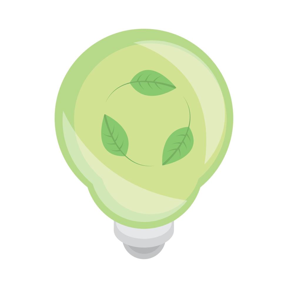 eco plant inside bulb vector