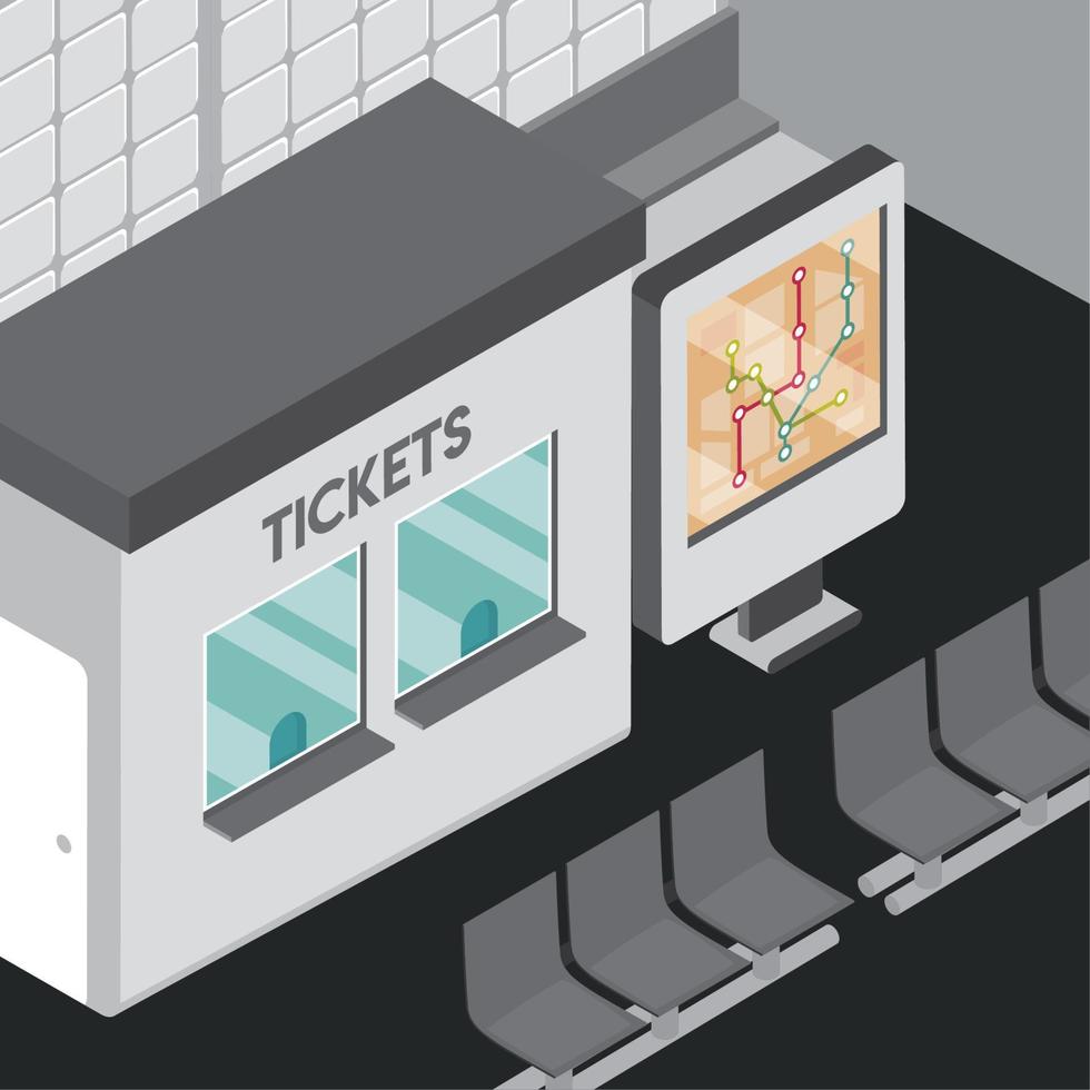 subway waiting seats vector