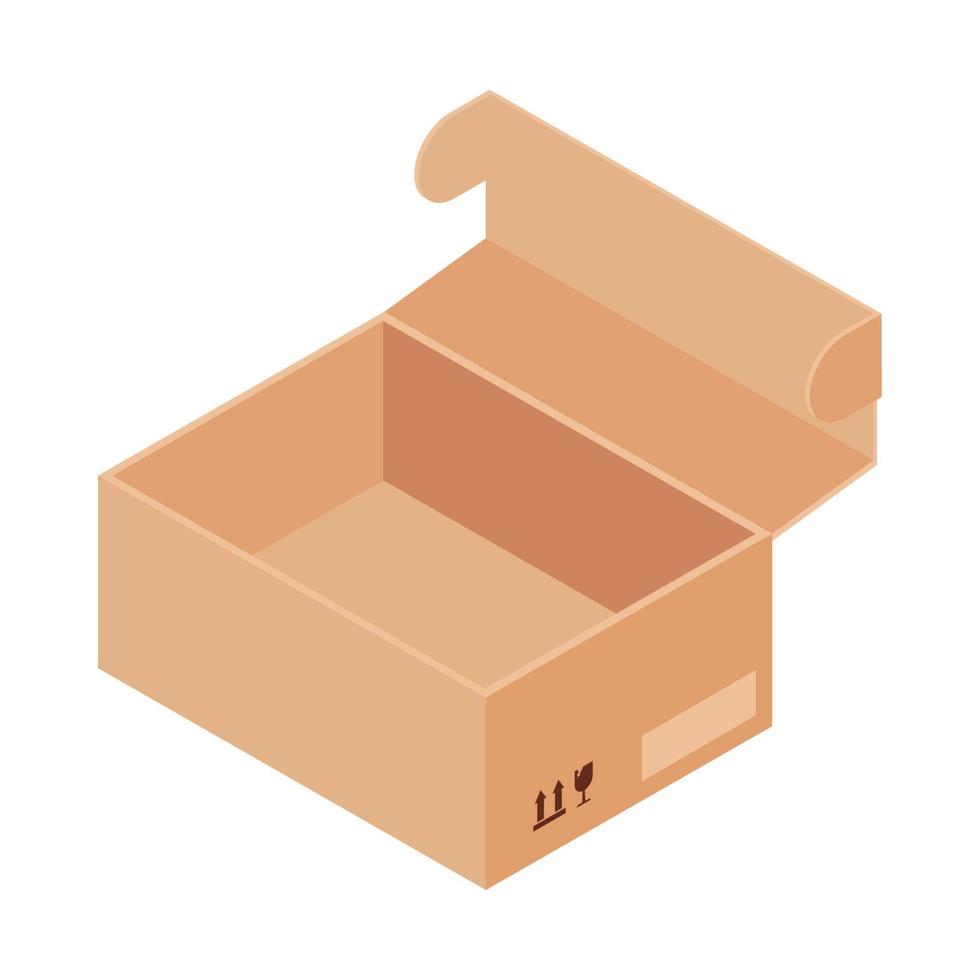 open empty cardboard box vector