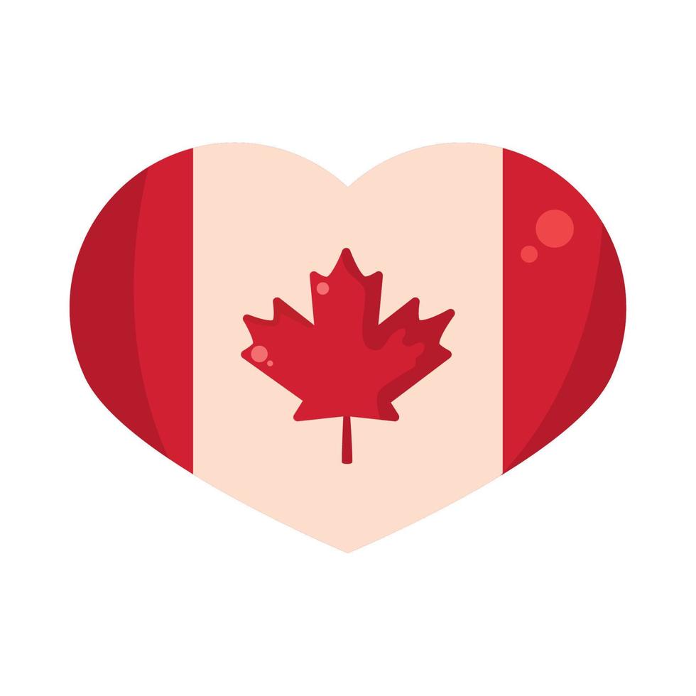 heart with canada flag vector