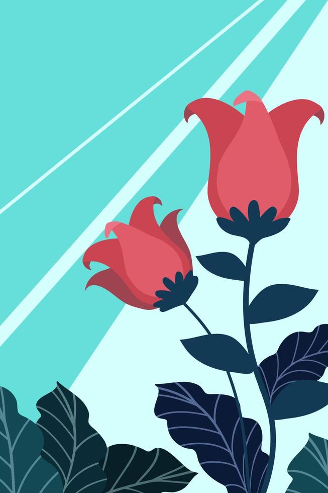 flowers leaves natural vector