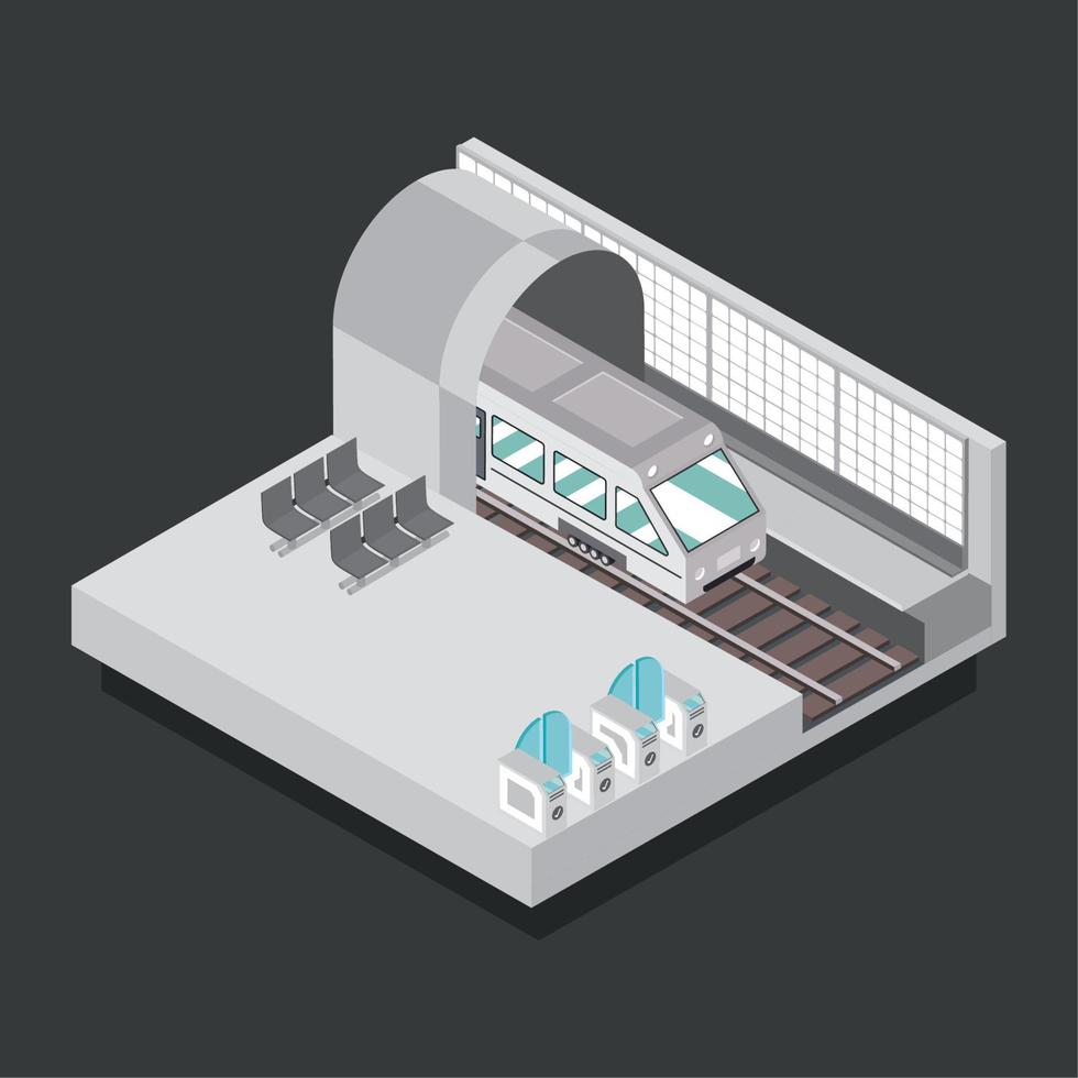 train in metro station vector